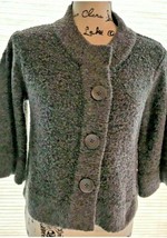 Women’s August Silk Gray Small Cardigan Button Acrylic Poly Nylon Bell S... - $12.82