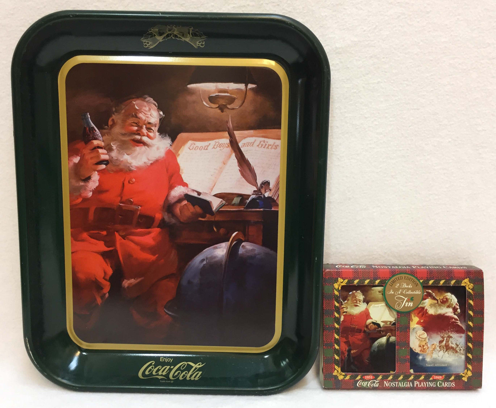 Vintage 1973 Coca Cola Christmas Tray NOS 
