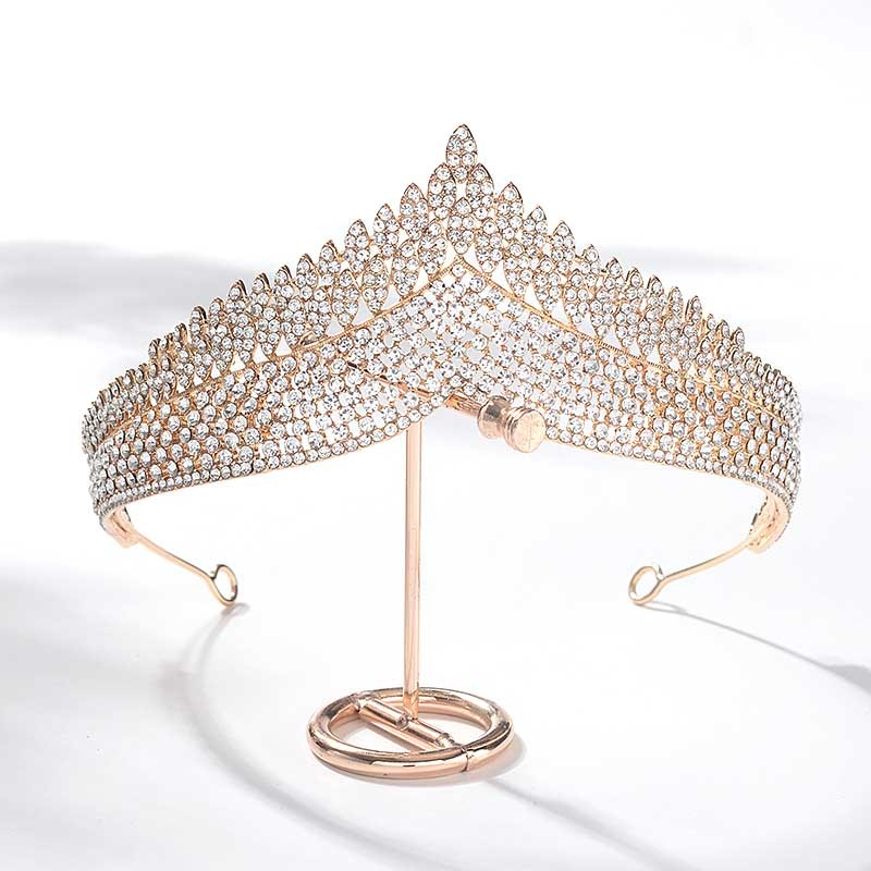 New Korean Fashion Style  Retro Rhinestone Royal Princess Tiara Crown Headband B