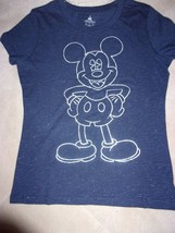 Disney Parks Mickey Mouse Glitter Blue Silver T- Shirt WOMEN/GIRLS M New Wt - $18.99