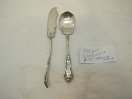 Rockford S.P. Co5 Silverplate Serving Spoon &amp; Knife Rosemary 1906  - $18.76