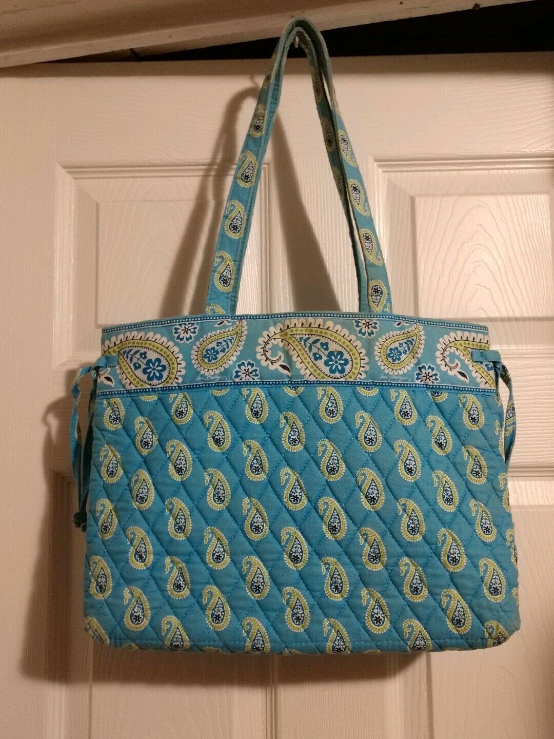 Vera Bradley Rare Retired Bermuda Blue Pattern Large Handbag - Women's ...