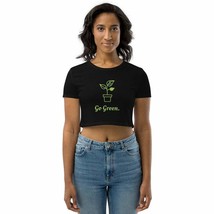 Go Green Organic Crop Top T-shirt - Black or White Tee - $30.00