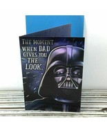 Darth Vader Star Wars Fathers Day Card Hallmark Holographic Dark Side Dad Kid - $12.71