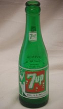 7-Up Beverages Soda Pop Bottle Green Glass Swimsuit Girl Bubbles Vintage... - $19.79