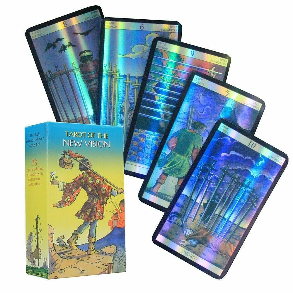 Holographic Illustrated Shining Tarot Cards Deck - Rider Waite Beginners Oracle