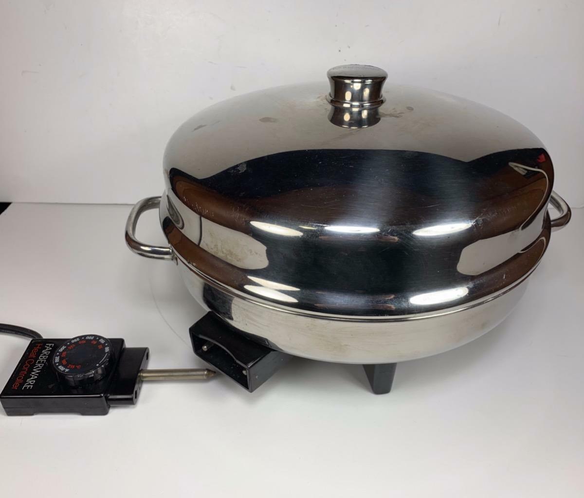12" Farberware Electric 1650W Skillet Fry Pan Dome Lid Stainless Steel Farberware Stainless Steel Frying Pan