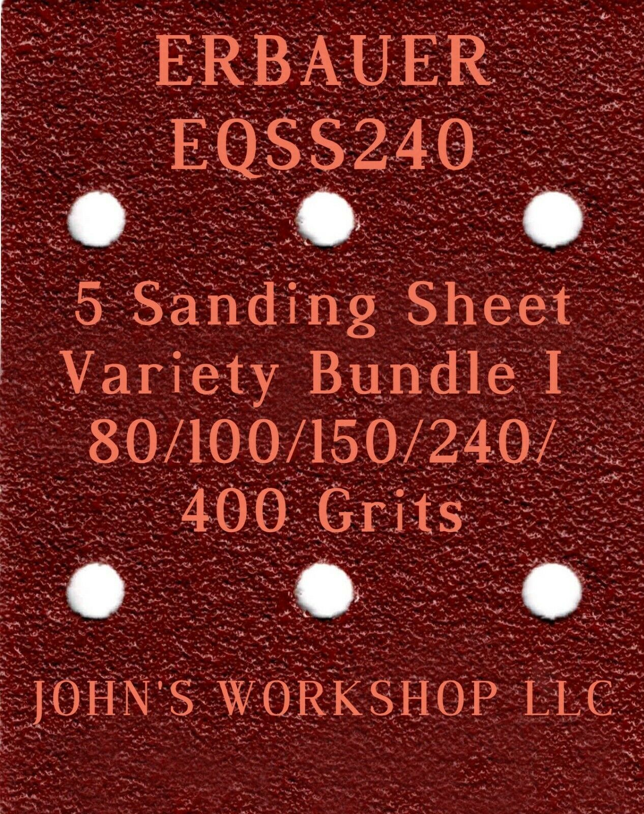 Primary image for ERBAUER EQSS240 - 80/100/150/240/400 Grits - 5 Sandpaper Variety Bundle I
