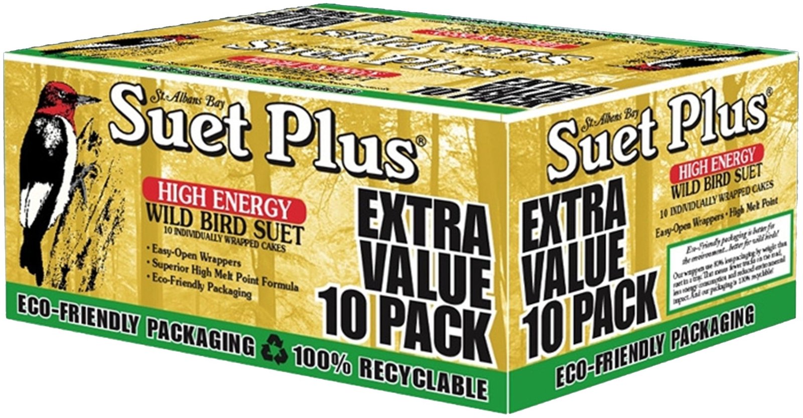 Suet Plus Extra Value Pack Wild Bird Suet 10 Suet Cakes Black