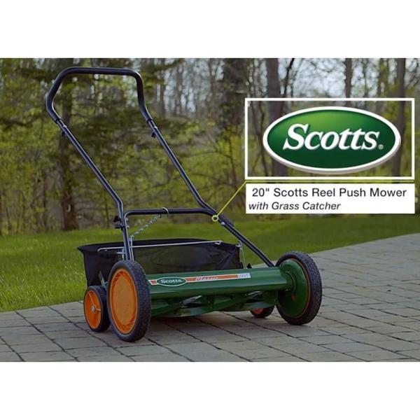 Scotts 20 in. Manual Walk Behind Reel Mower with Grass Catcher Walk
