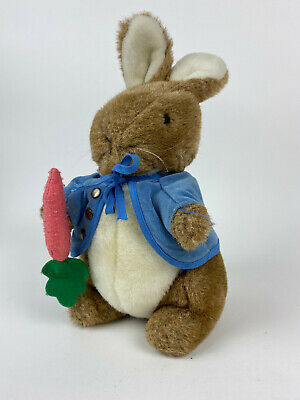 Eden Toys Peter Rabbit Beatrix Potter Plush Doll Toy w Carrot Vintage Tag 