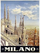 9439.Milano.white castle overlooks city.blue skies.POSTER.decor Home Office art - $8.91+
