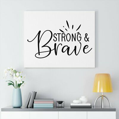 Scripture Canvas Be Strong & Brave Christian Wall Art Print Ready to Hang