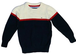 Tommy Hilfiger Boys Sweater Red White Blue Crew Neck Sz 4 - $20.00