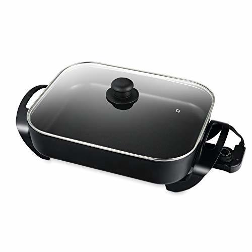 efluky 16inch Electric Skillet, Nonstick Electric Skillet with Glass