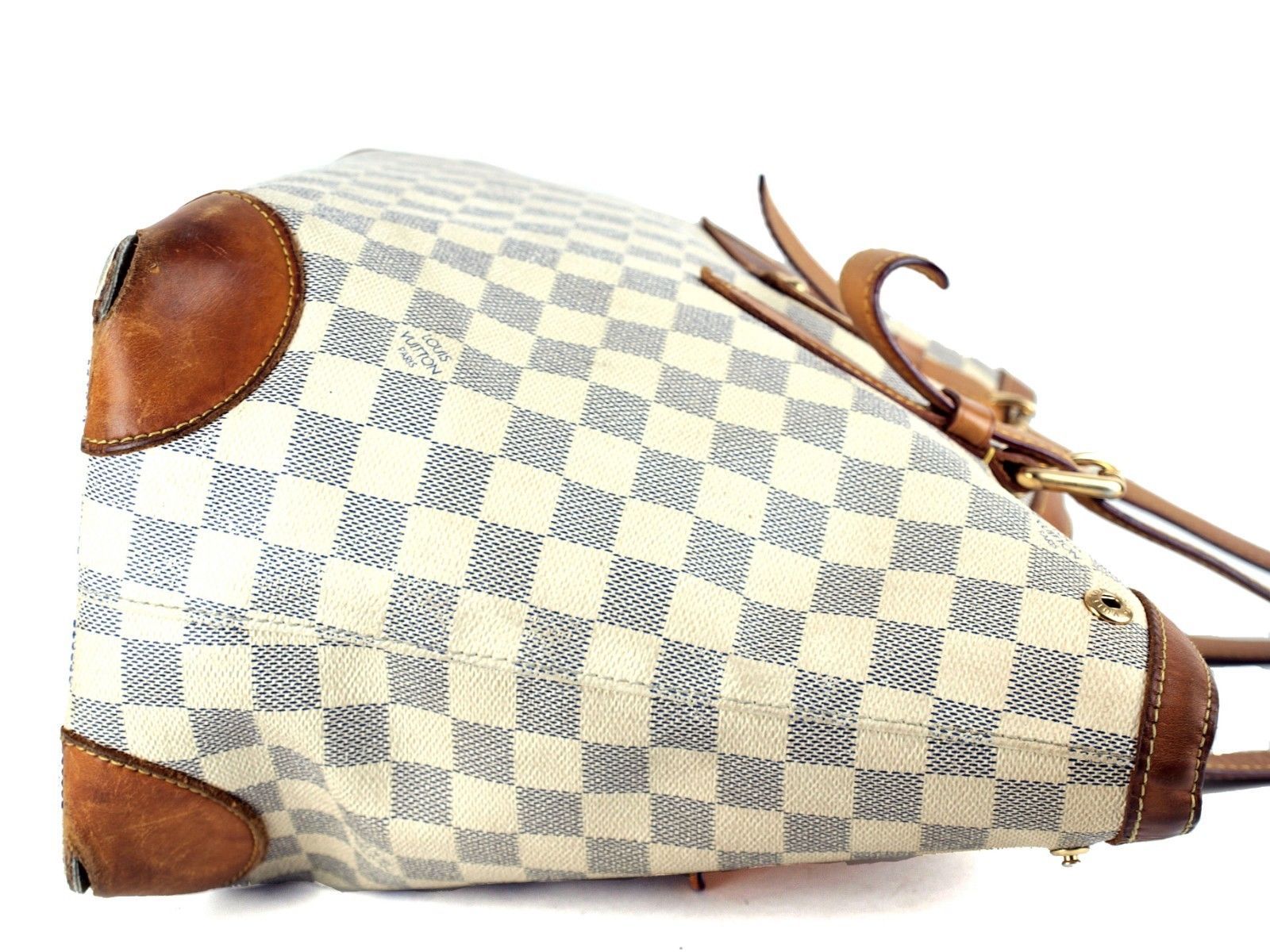 Authentic Louis Vuitton Damier Canvas Azur Hampstead MM Shoulder Tote Bag Spain - Women&#39;s ...
