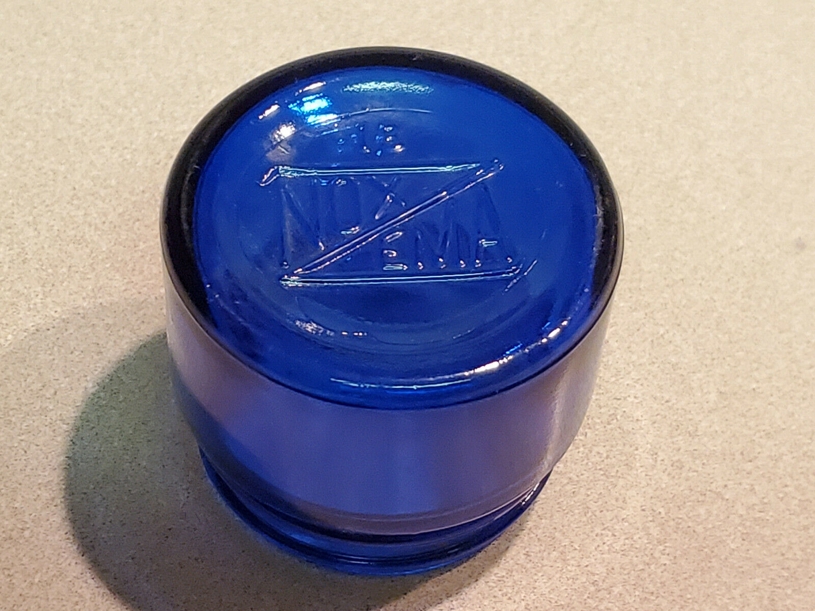 Vintage Noxzema Cobalt Blue Translucent Glass Medicine Jar without Lid