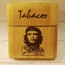 Vintage Che Guevarra Tobacos Cuba Print Cigar 5 Inch Yellow Wooden Long ... - $23.95