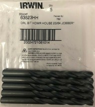 Irwin 63523HH 23/64" Jobber Length HSS Drill Bit USA 5pcs. - $10.89