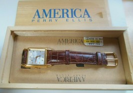 Vintage Perry Ellis America Men's Wrist Watch Quartz 8.3/4" New Old Stock - $65.00