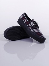 New Nib Vans Womens Black 5 Paityn Shoes Plaid Red Rockabilly Rare - $37.39
