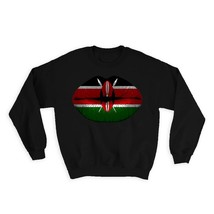 Lips Kenyan Flag : Gift Sweatshirt Kenya Expat Country For Her Woman Feminine Wo - $28.95