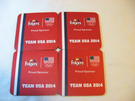Set of 4 Folgers 2014 Olympics Team USA soft foam coasters Clean and und... - $9.97