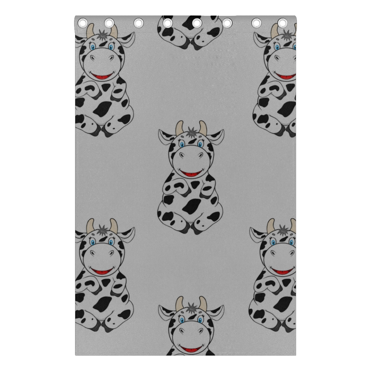 Kids Blackout Curtains Cute Active Frendly Cow Print Boy Window Curtains 84x55 I - Window