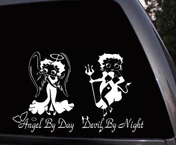 Vinyl Car Sticker Mirror Sticker Window Graphic Betty Boop Angel Decal 