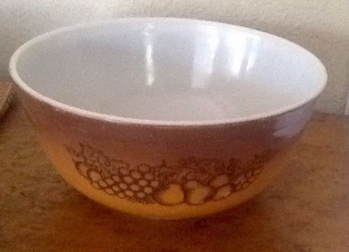Vintage Pyrex Old Orchard Mixing Bowl Brown and 50 similar items Vintage Pyrex Old Orchard Mixing Bowl Brown and 50 similar items