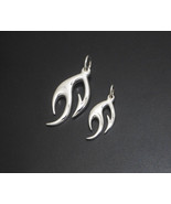 925 Silver Fire Pendant, Handmade Unisex Flame Charm, Sacred Symbolic Je... - $36.95+