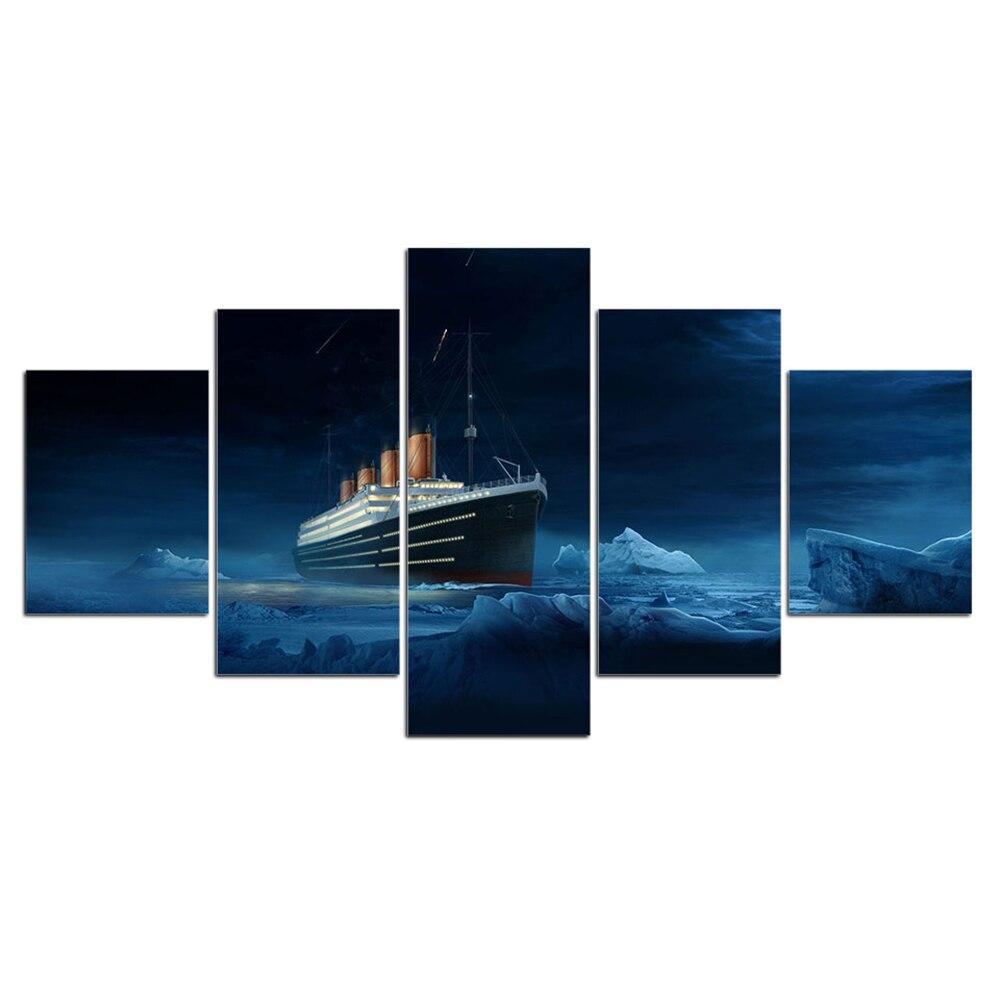 Wall Art Painting Canvas Print RMS Titanic Pictures 5 Pieces Prints ...