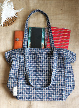 Blue Printed Tote Bag - $40.00