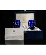 Faberge Galaxy Blue Crystal Shot Glasses in the original presentation case - $425.00