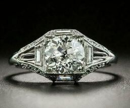 OEC Diamond Art Deco Vintage Ring, Antique Filigree Woman's Engagement Ring - $125.00