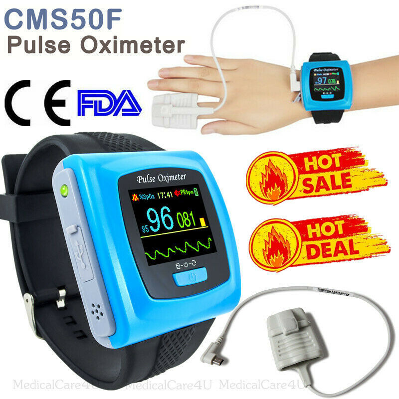 CMS50F Wearable Pulse Oximeter Pulse Blood Oxygen Monitor 24 Hours SPO2