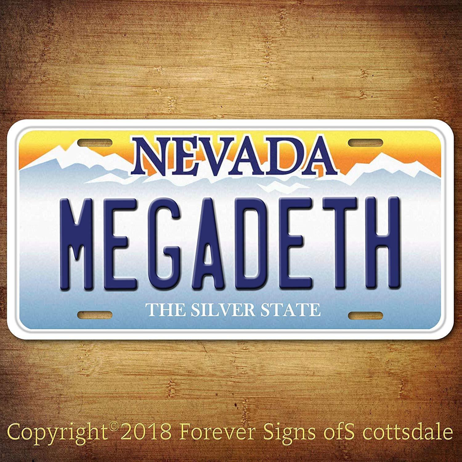 Megadeth Heavy Metal Band Oklahoma State Vanity Aluminum License Plate Tag
