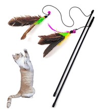 5PCS Cat Feather Toy Plastic Artificial Colorful Cat Teaser Toy Cat Feat... - $20.99