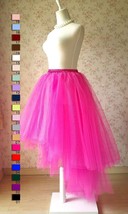 FUCHSIA PINK Irregular Fluffy Petticoat Tulle Skirt Adult Tutu Prom Skirt image 2