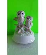 Vintage Owl Music Box Porcelain Owl Figurine Decorative Wind Up Japan Sh... - $14.99