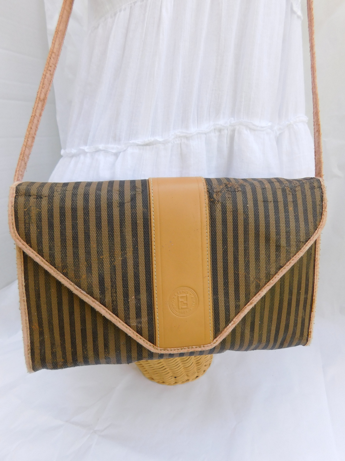 Vintage Fendi Striped Convertible Clutch Crossbody Purse - Bags ...