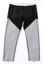 Calvin Klein Performance Black &amp; Silver Compression Running Tights Men&#39;s... - $59.99