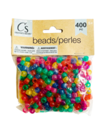 Crafter&#39;s Square Round Multicolored Plastic Pony Beads 400 Pc.  - New - $8.99