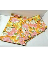 Vtg Pair Orange Pink Green Floral Cannon Royal Family Pillowcases Flowers Muslin - $26.23