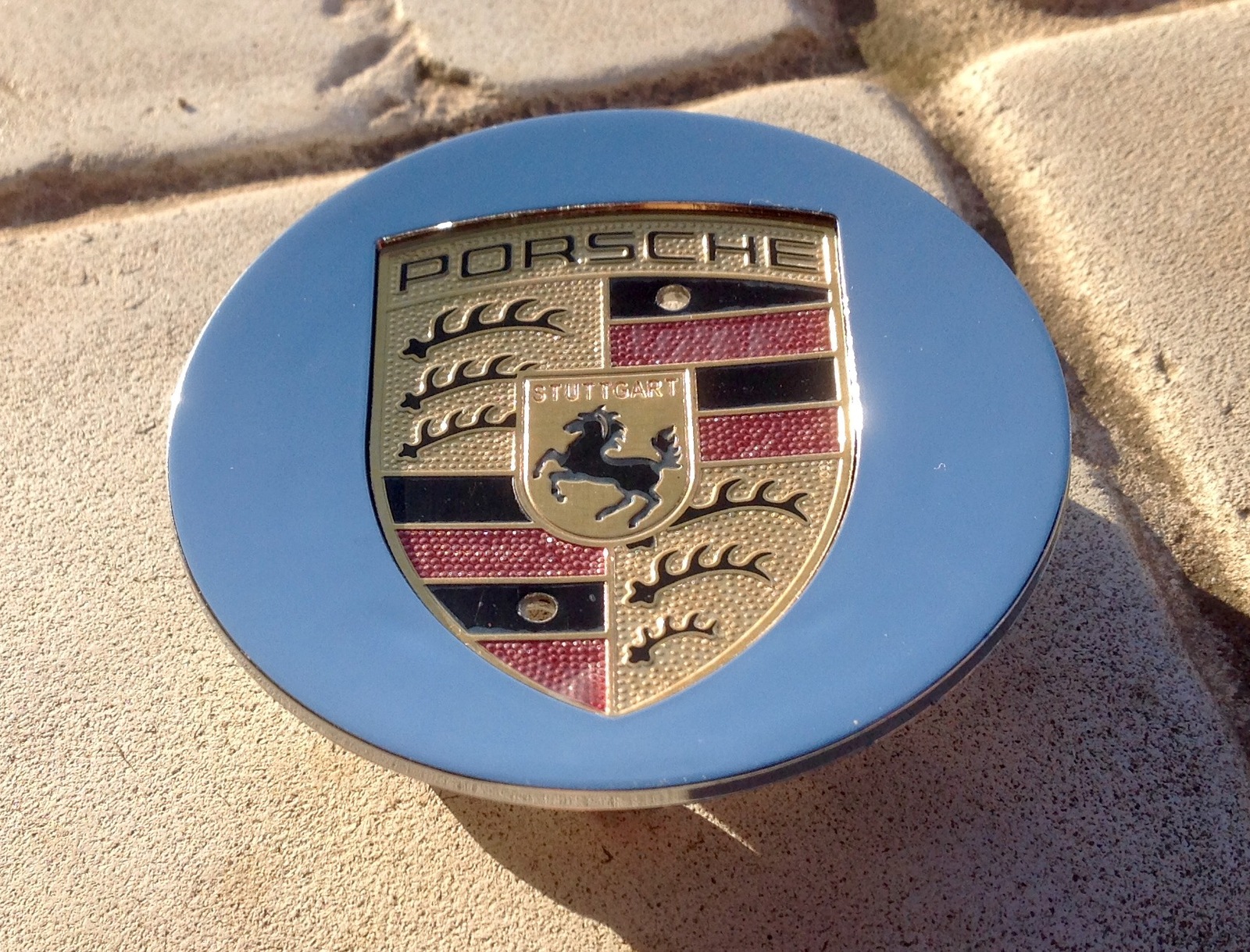 Porsche Chrome center caps set of 4 with colored crest Wheel Center Caps