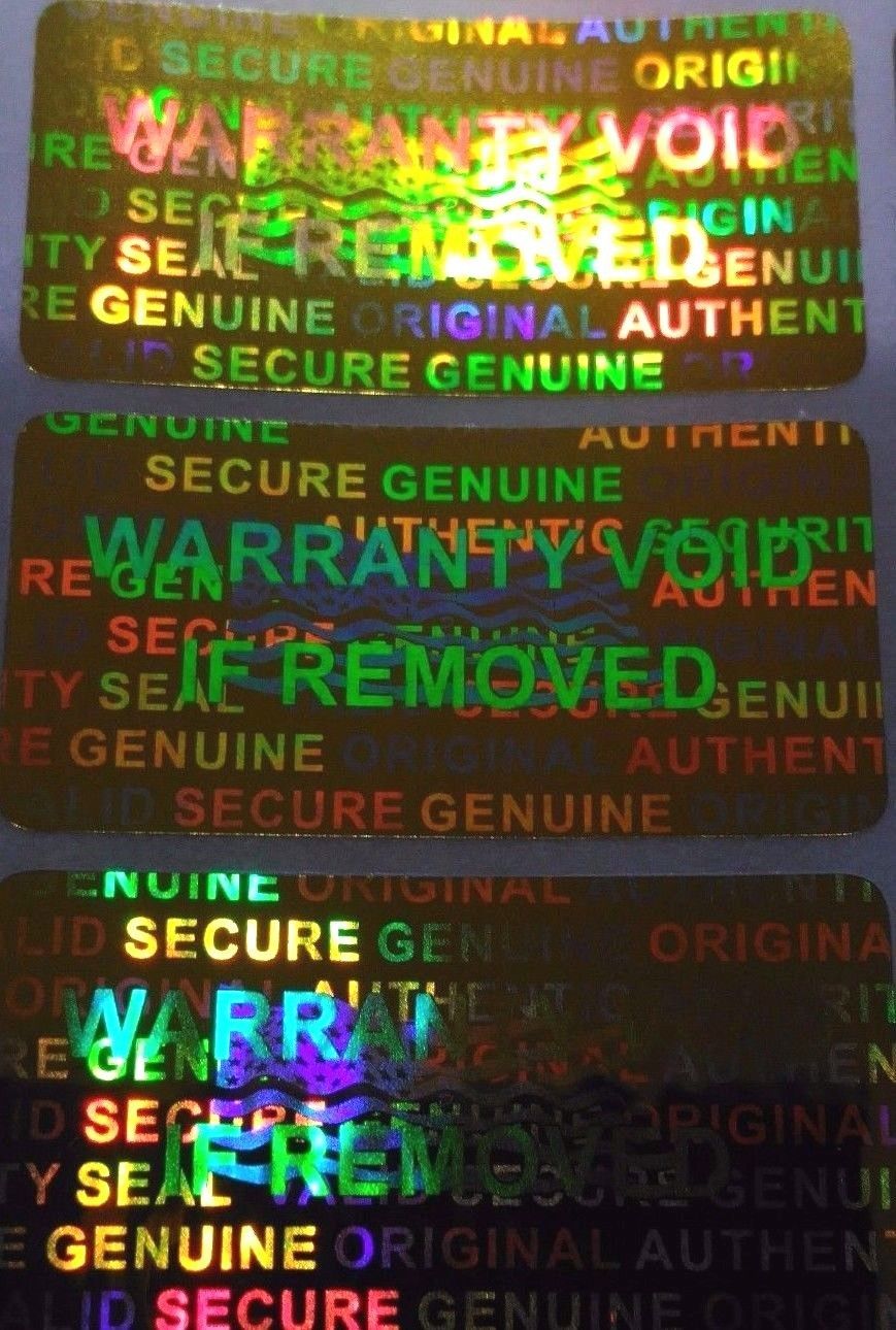 100 Golden Security Hologram Tamper Evident Warranty Labels Stickers labels