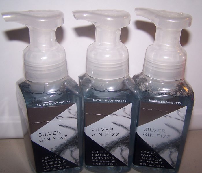 3 Bath & Body Works Silver Gin Fizz Gentle Foaming Hand Soaps w Coconut