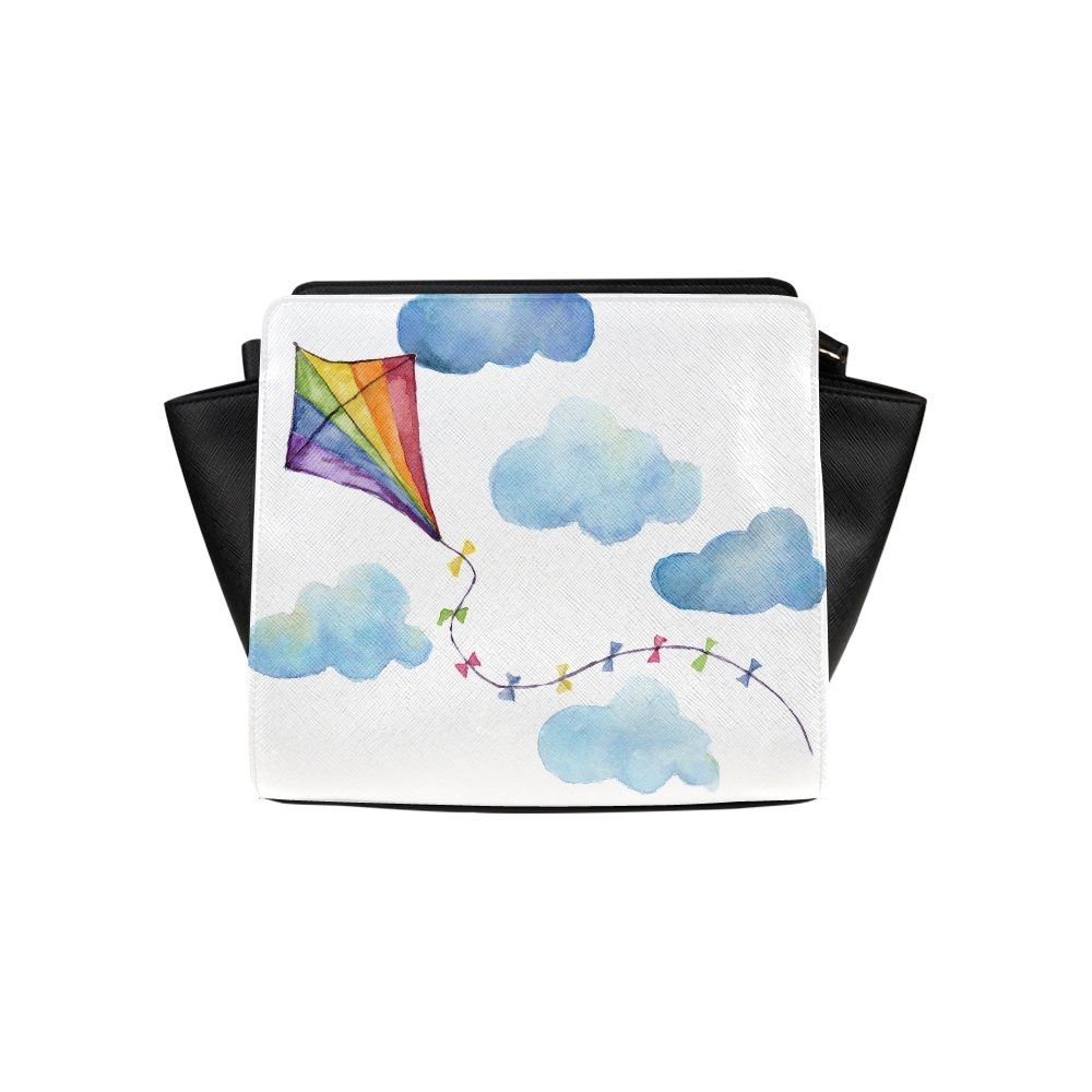 Colorful Kite Flying In Sky Satchel Bag Crossbody Bags Travel Tote Bags
