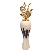 Sagebrook Home 43&quot;h Metal Vase W/Leaf Like Lid, White  - $263.99