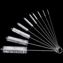 10Pcs/Set Stainless Soft Hair Suction Glass Tube Cleaner Brushes Nylon B... - $8.27